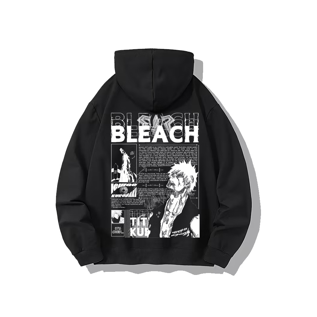Bleach Anime Black Hoodie Oversized