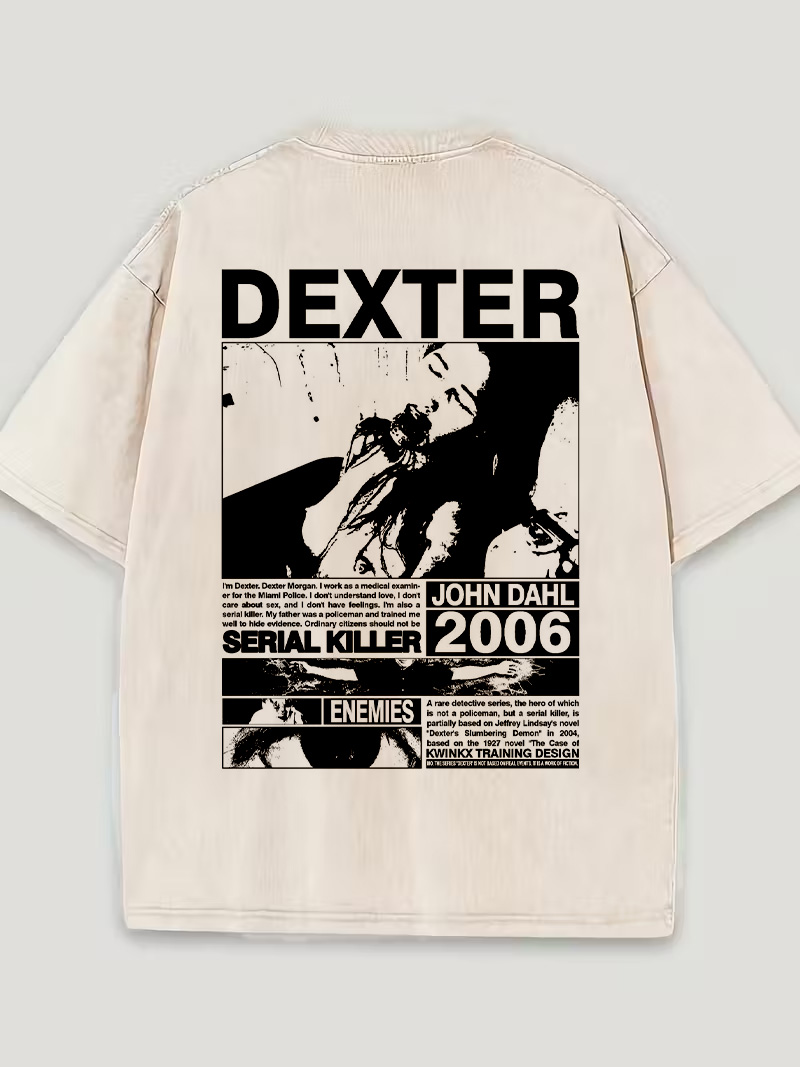 Dexter Beige T-Shirt B&W Serial killer